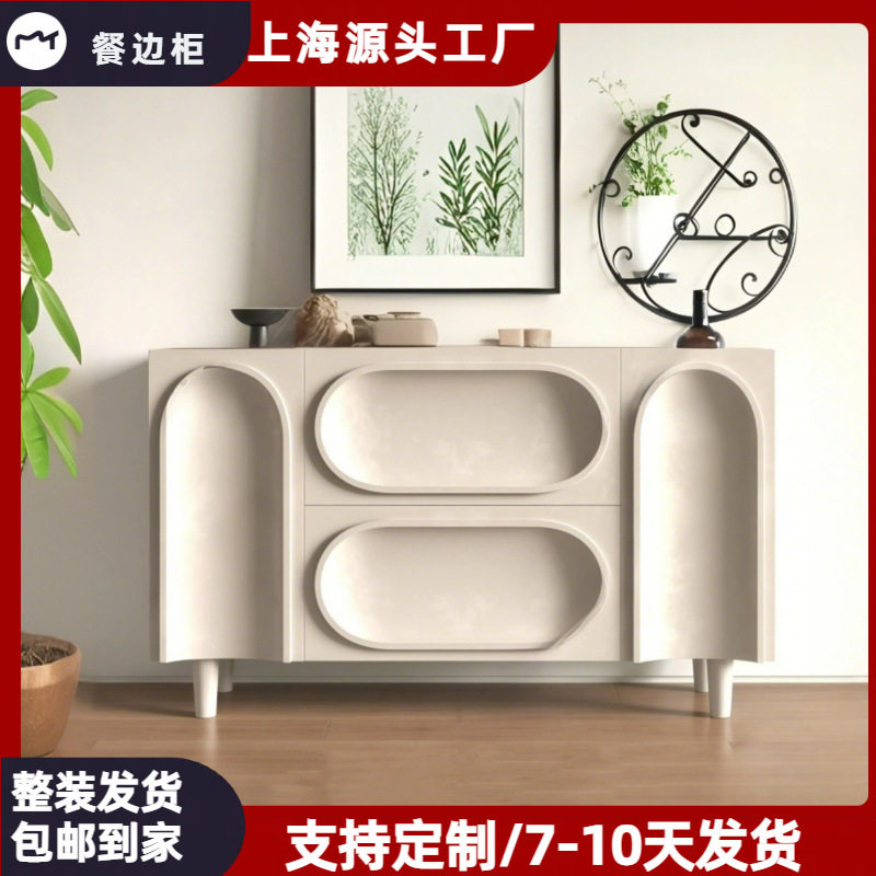 法式烤漆实木拱门玄关餐边柜