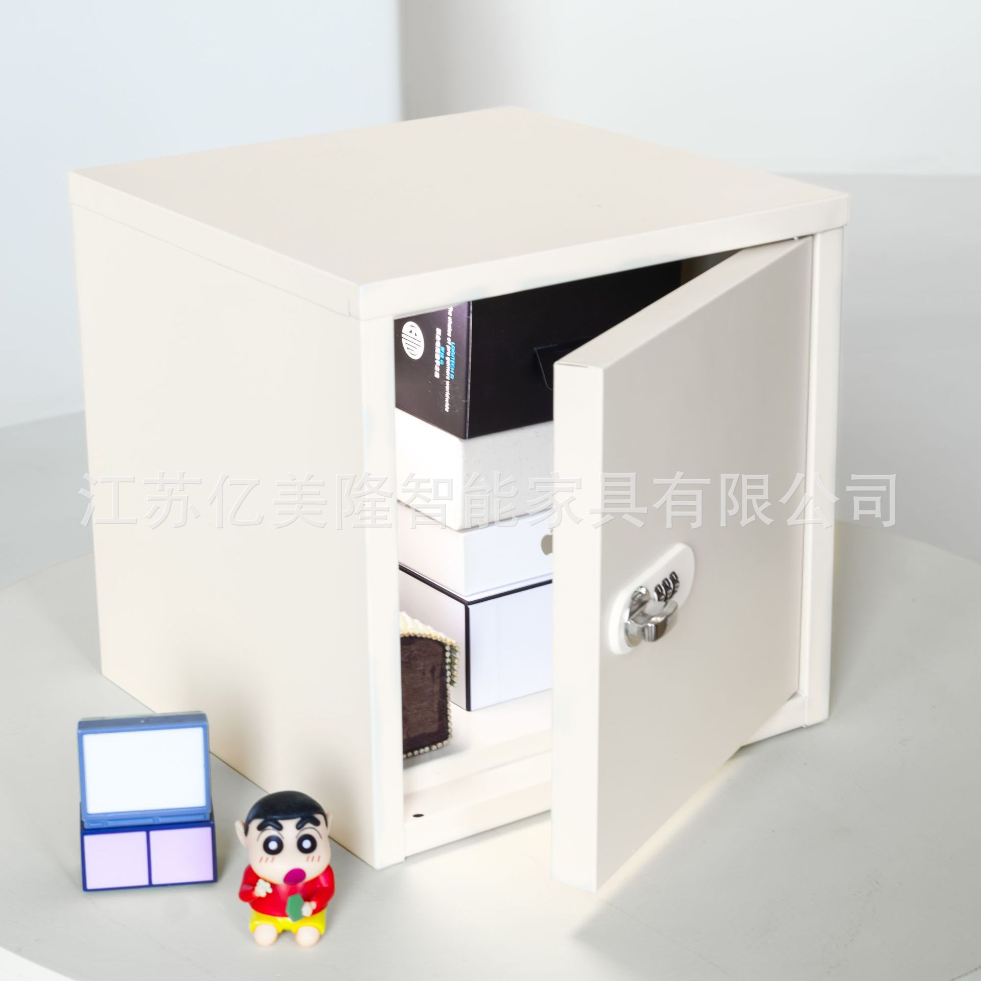 小型单门带锁小柜子桌面文件柜铁皮矮柜资料收纳柜密码储物柜