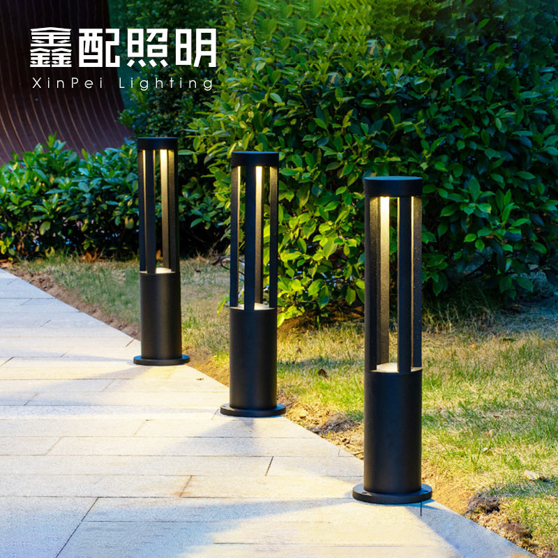 现代户外防水圆形铝材LED草坪灯