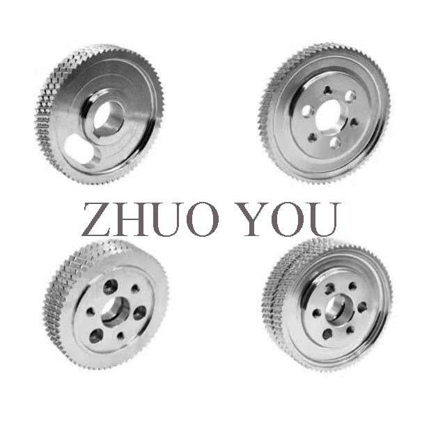 四面刨配件送料轮铁粗细齿轮压轮带键槽六孔定位钢轮木工机械配件