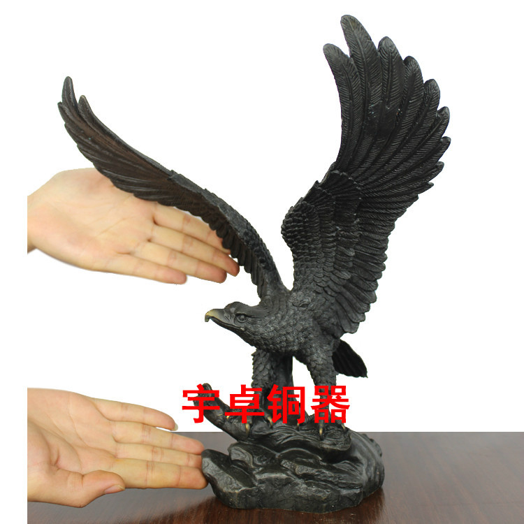 宇卓铜器铜老鹰 工艺品摆件 鹰 纯铜鹰 黄铜鹰 带大理石底座鹰