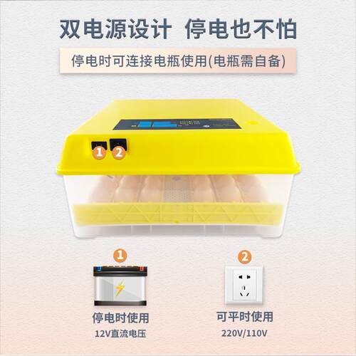48双设电源CNJ小型家用孵化机鸽枚子孵化箱鸡鹅孵化器全自鸭动孵