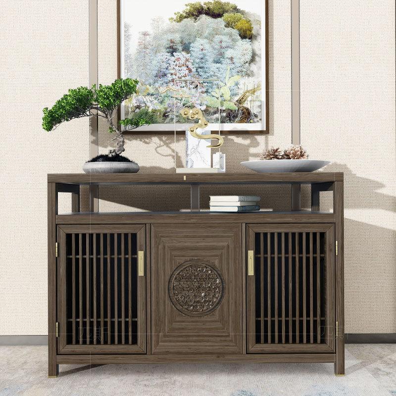 新中式玄关柜现代简约实木餐边柜客厅复古鞋柜隔断柜走廊装饰柜鞋