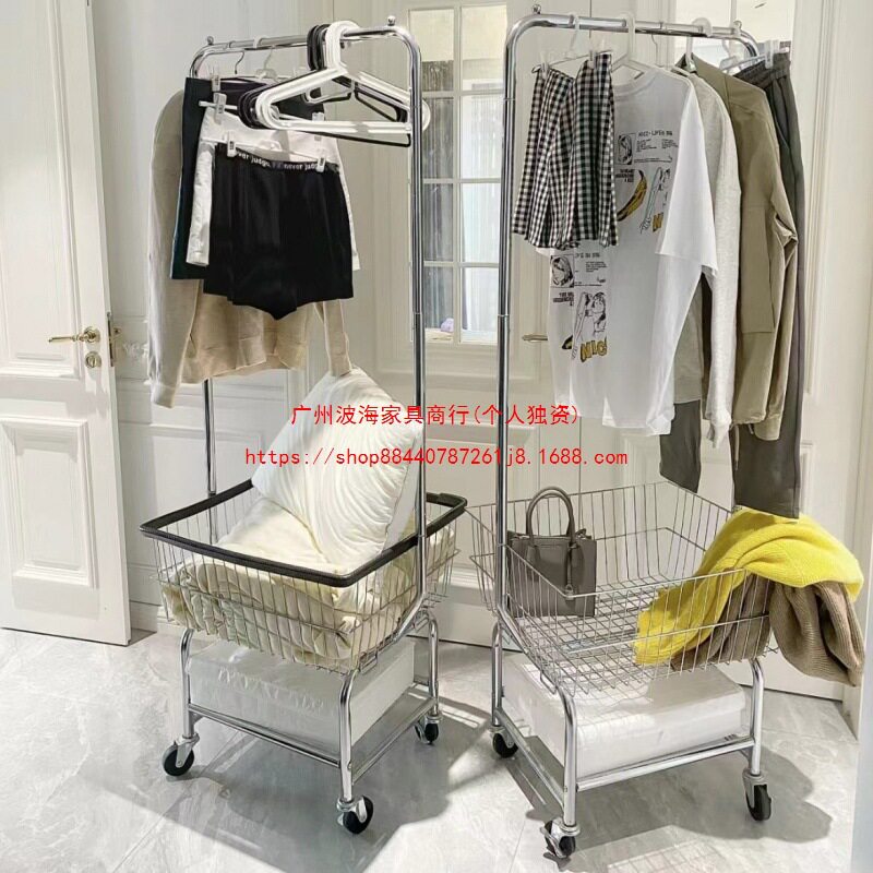 轻奢简约衣帽架卧室挂衣架家用房间衣服挂架北欧带轮移动收纳架子