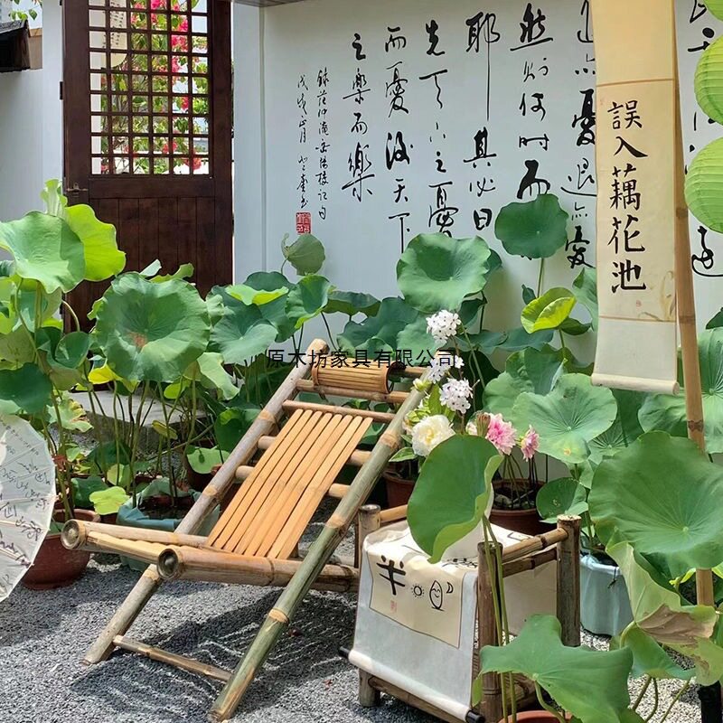 老式实木躺椅摇椅竹椅折叠椅靠背椅子阳台躺椅休闲椅午休椅沙滩椅