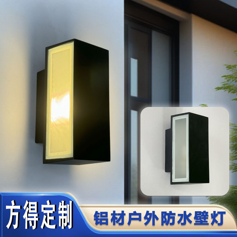 爆款黑色LED壁灯长方形铝材壁灯厨房酒店花园户外跨境氛围庭院灯