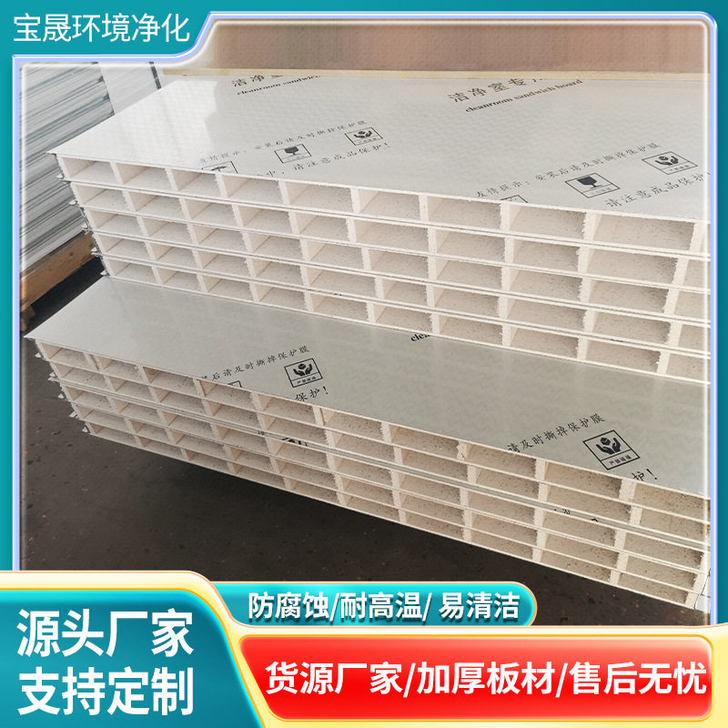 中空玻镁板净化板防火板夹芯彩钢板隔墙吊顶厂车间专用耐高温