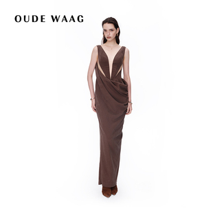 优雅垂坠设计感拼接网纱僧侣解构连衣裙 25秋冬新款 OUDE WAAG