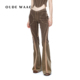 OUDE 复古作旧灯芯绒洗水弹力解构喇叭裤 WAAG 25秋冬新款
