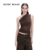 26春夏新款 OUDE WAAG 率性利落褶皱肌理单肩针织背心