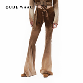 OUDE 女士喇叭裤 WAAG 复古弹力洗水灯芯绒修身