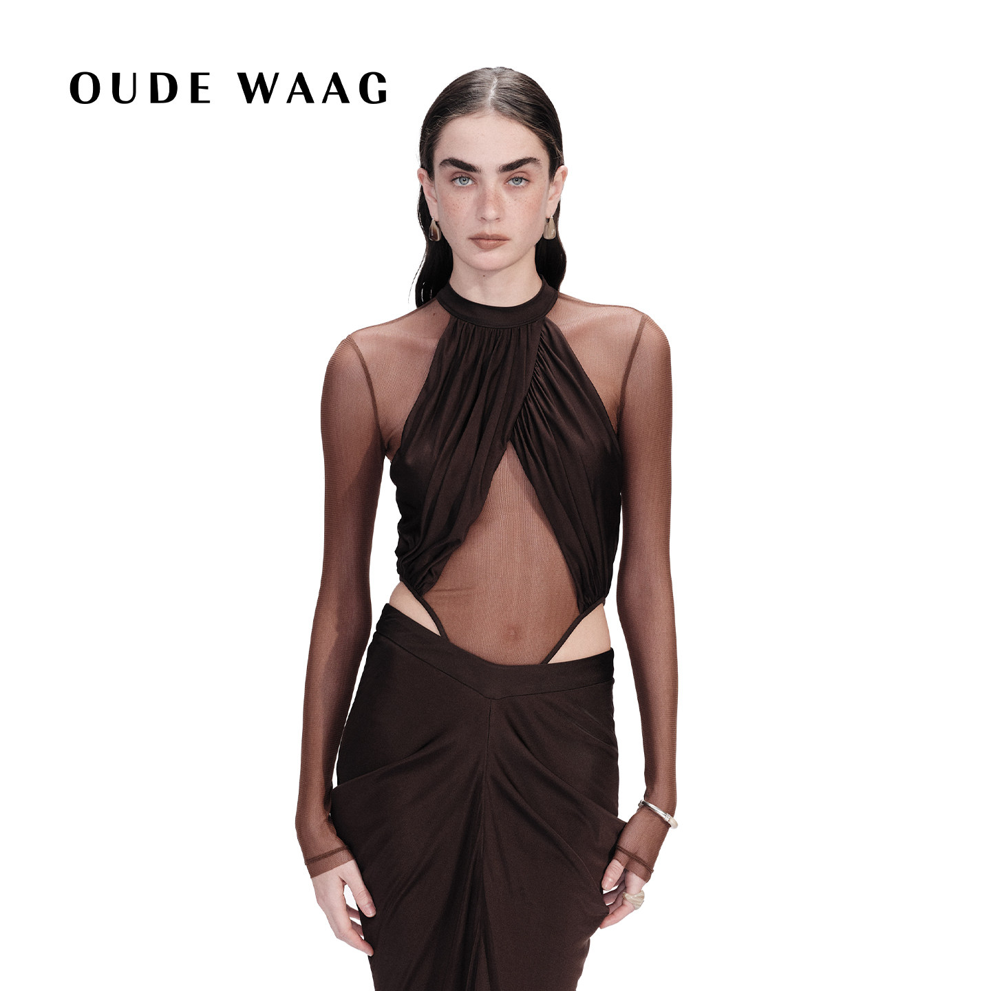 OUDE WAAG 26春夏新款  优雅性感亲肤拼接网纱连体衣,女装/女士精品,连体衣/裤,淘宝优惠券,粉丝福利购,淘宝优惠卷