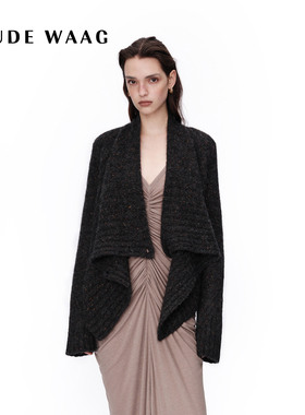 OUDE WAAG 25秋冬新款 独特优雅柔软保暖粗螺纹花纱针织开衫