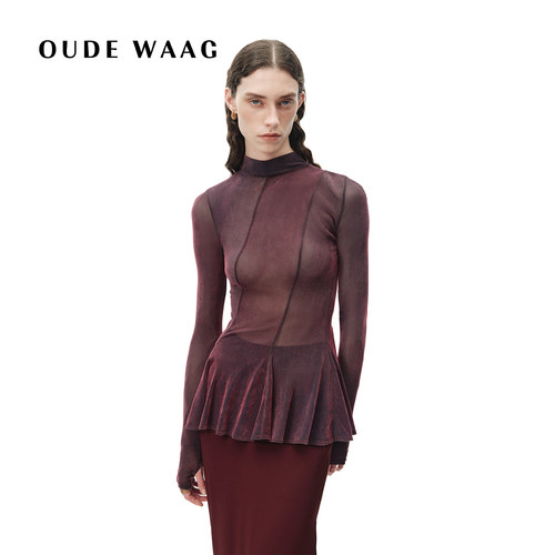 OUDEWAAG秋冬旋转弹力丝绒上衣