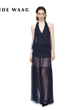 OUDE WAAG 26早春新款 优雅灵动真丝乔其纱风语连衣裙