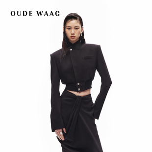精裁拼接女装 高级质感收腰修身 短夹克 WAAG OUDE