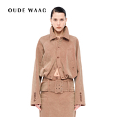 25秋冬新款 OUDE WAAG 独特利落坑条灯芯绒茧型短夹克