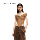 25春夏 OUDE WAAG 小众设计亲肤洗水针织扭结女士连体衣