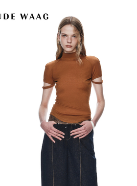【欧阳娜娜同款】OUDE WAAG 25早秋新款 简约亲肤羊毛高领T恤
