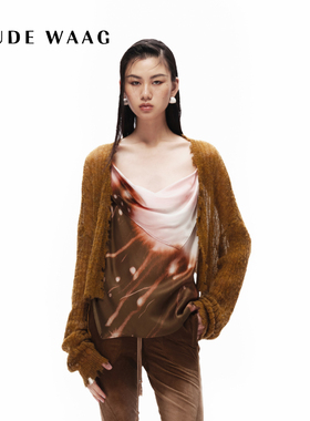 OUDE WAAG  高级肌理感羊毛女士针织开衫