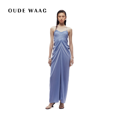 OUDE WAAG 经典 优雅光泽感垂坠挂脖女装连衣裙