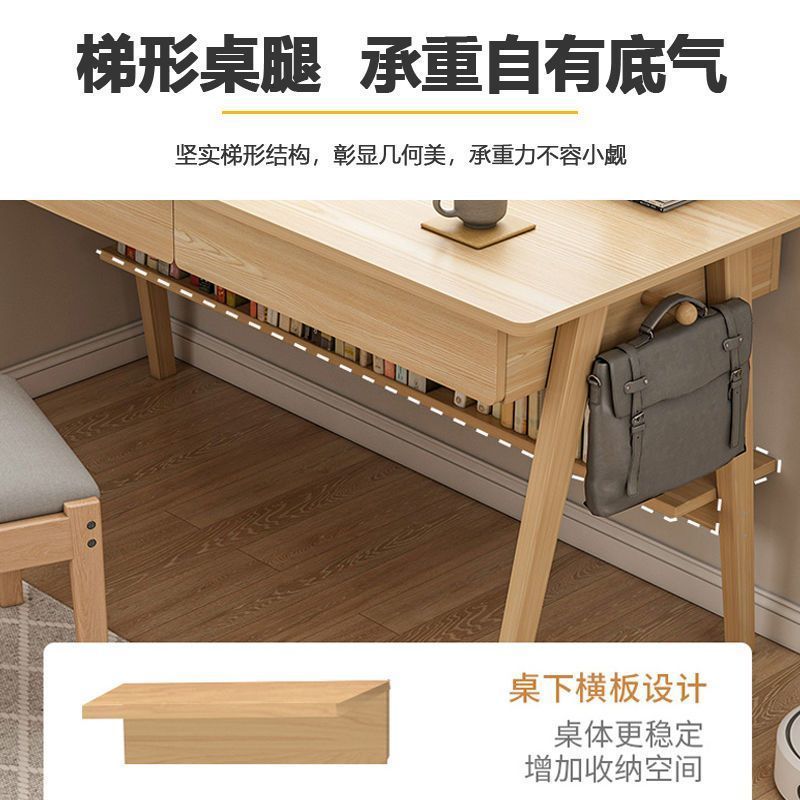 화이트 원목 서랍 구름 컴퓨터 1000mm 핀란드 블랙 서재책상 이미지 6