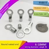 Rnb8 8圆形冷压端子座裸端子100个o型铜加厚接线头裸端子