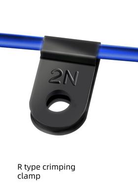 R型线夹 线卡 U形PP理线器 压线夹 2N白色黑色 1000个一包