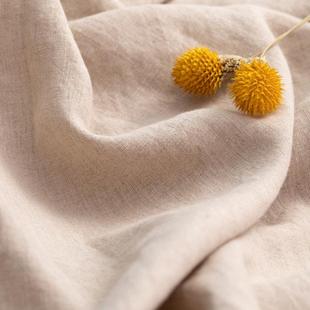 【秋声】重磅双色雨露麻石磨砂洗亚麻布料袍子洋装裤子衬衫外套