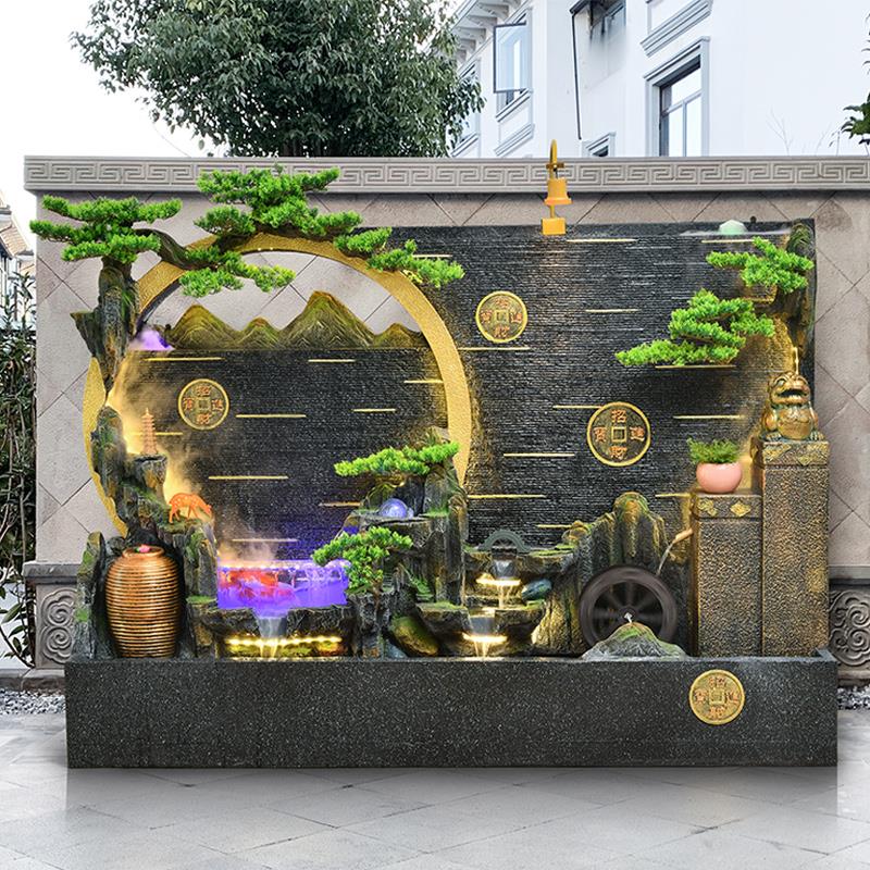 水幕墙流水屏风流水摆件循环水公司庭院假山水系客厅落地景观装饰