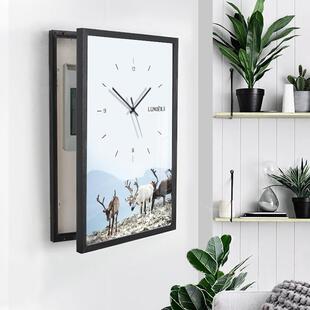 起贝 北欧时钟电表箱装饰画 画挂钟带钟表配电箱遮挡画 画竖款现