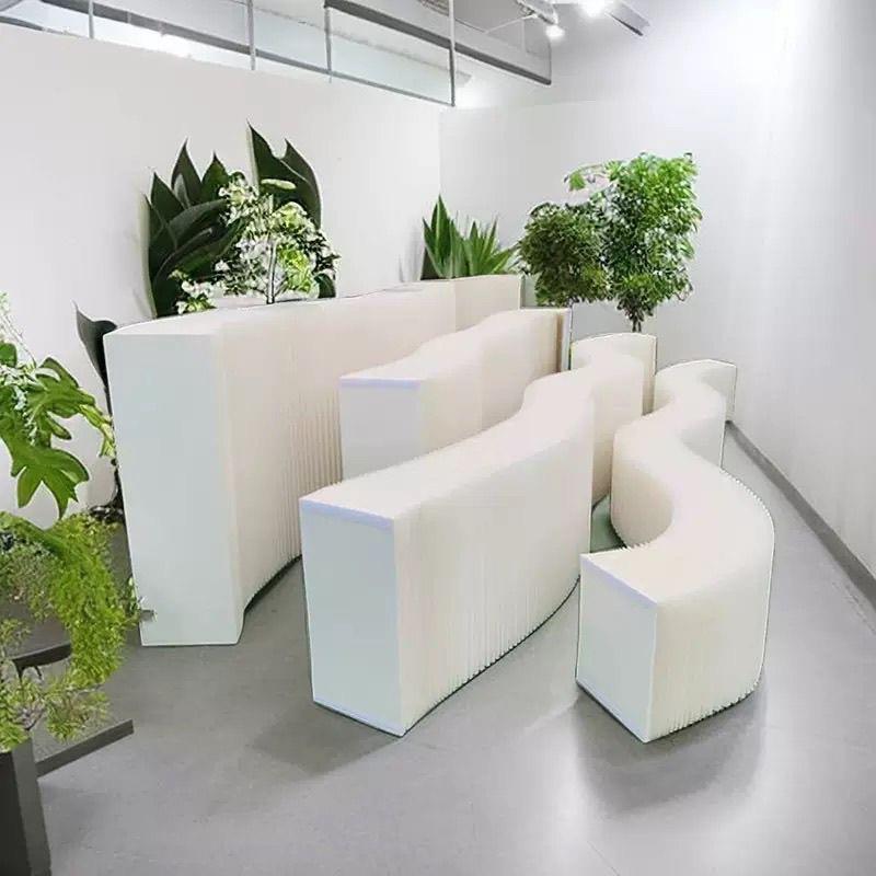 婚庆新款纸质折叠甜品台鞋包纸折柱摆台中岛台罗马柱展示台陈列架