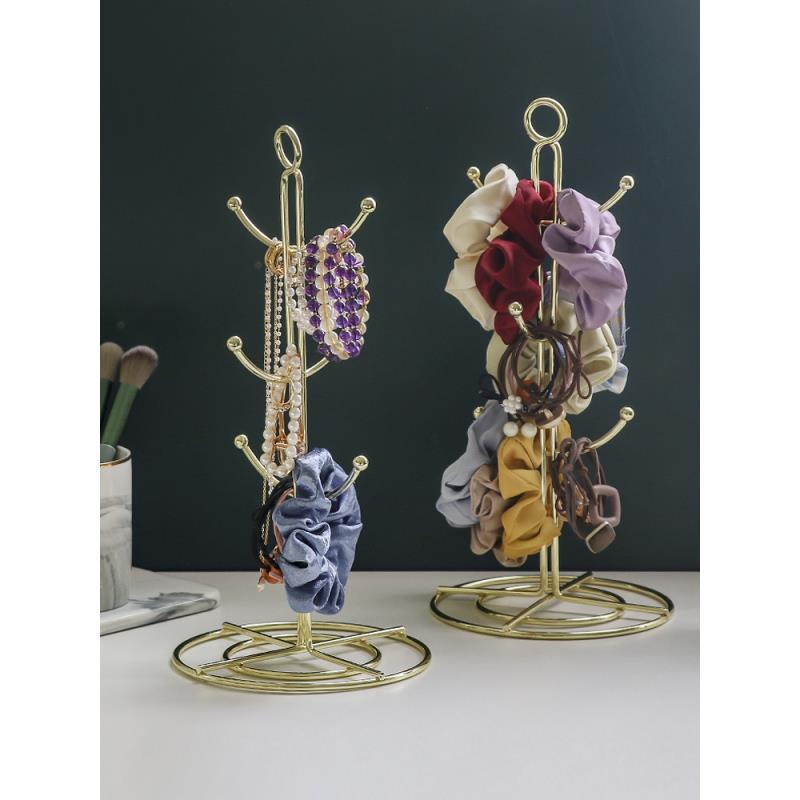 采购产品轻奢发卷发夹珠宝收纳架，铁发带珠宝梳妆台展示架，大容