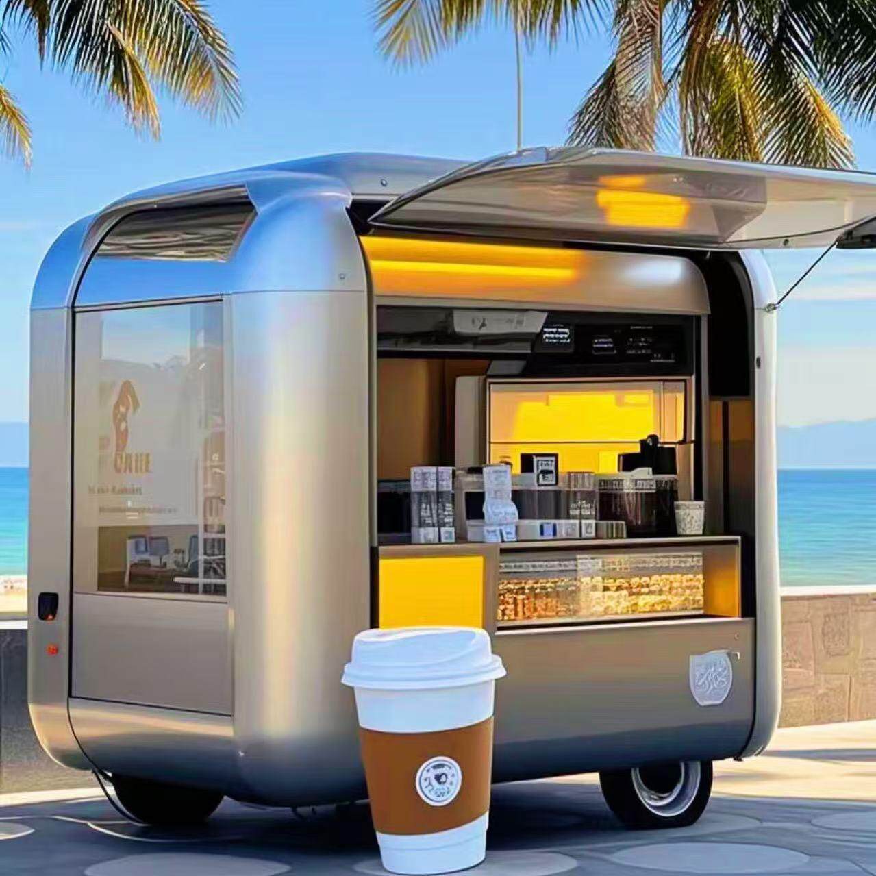 定制网红餐车美食夜市摆摊咖啡奶茶多功能电动商用风景区售卖小吃