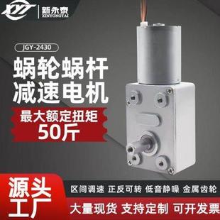JGY 自锁齿轮 2430微型直流无刷涡轮蜗杆减速电机小马达12v 24v