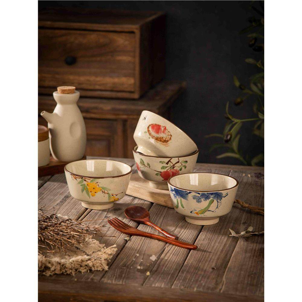 国风5英寸米饭碗家用2025新款陶瓷餐具漂亮的小碗高颜值釉下彩碗,餐饮具,碗,淘宝优惠券,粉丝福利购,淘宝优惠卷