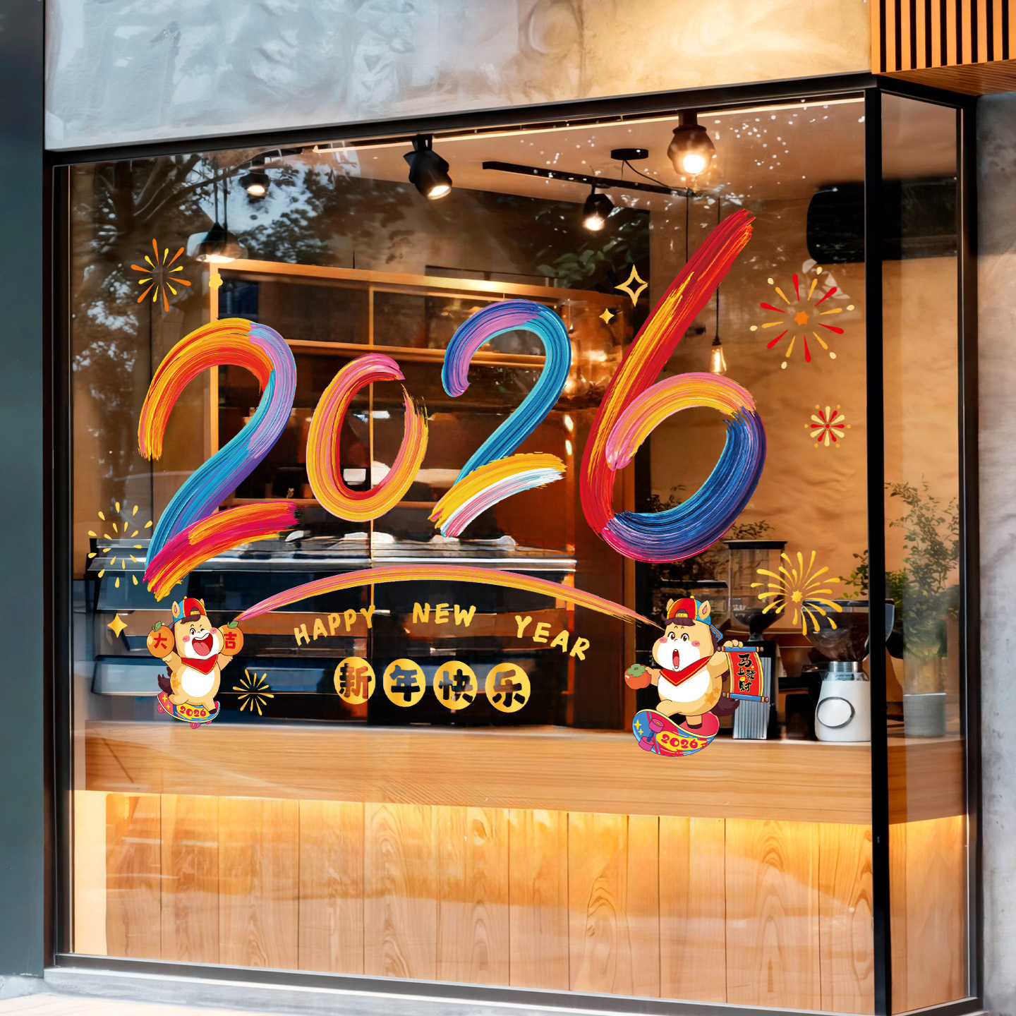 新年窗花2026新款玻璃门贴