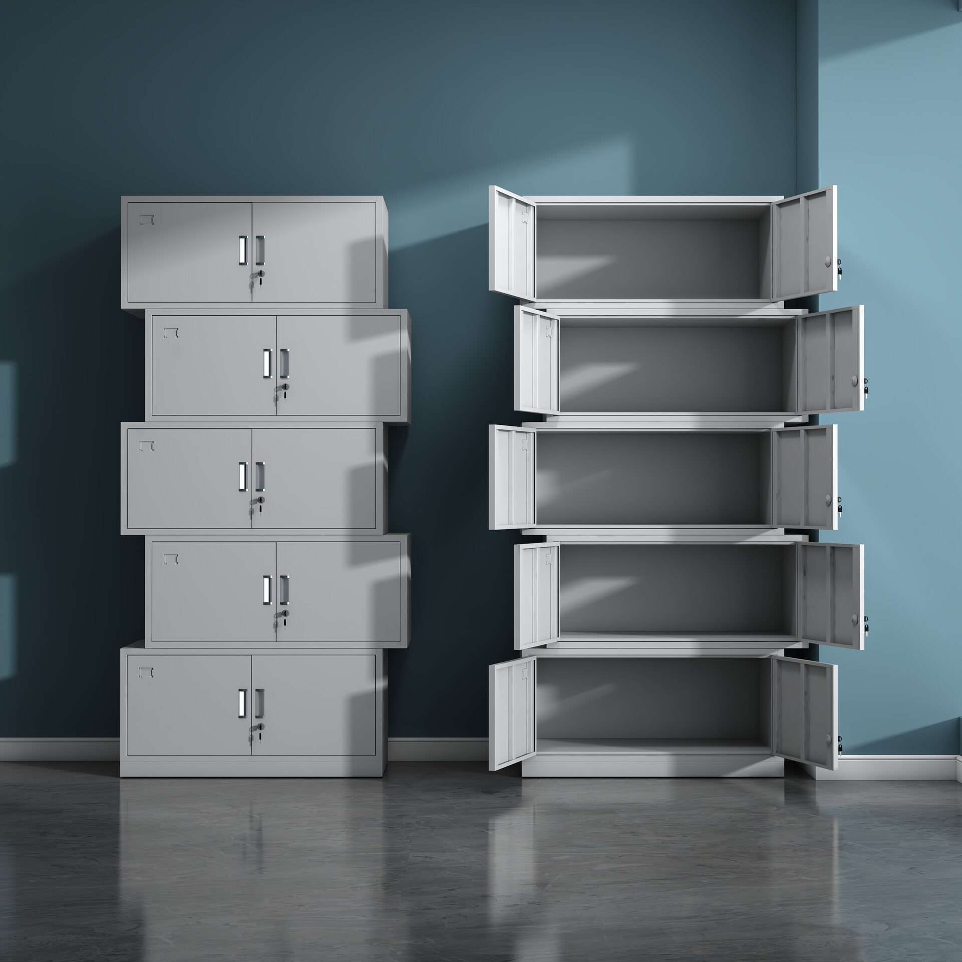 办公室财务凭证文件柜分体五节档案柜资料柜铁皮柜储物柜带锁