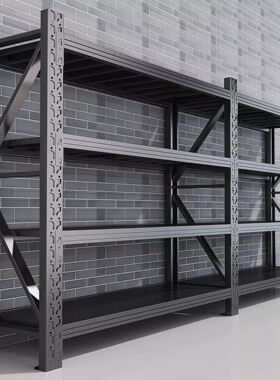 黑色仓储货架置物架多功能储物架阳台仓库置物架多层收纳架子