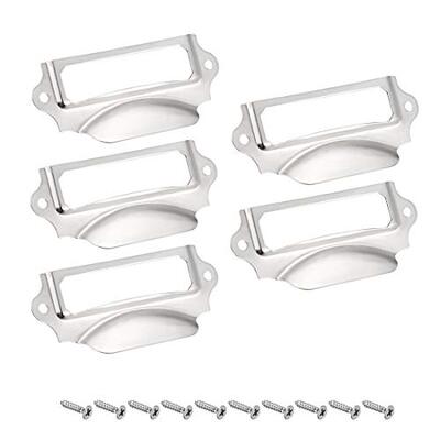 极速uxcell Label Holder Pull Handles, Vintage Iron Labe