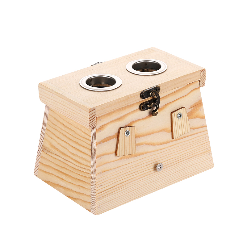 雷火灸木盒家用实木艾灸盒加粗艾条专用3cm4厘米木制一孔单柱器具