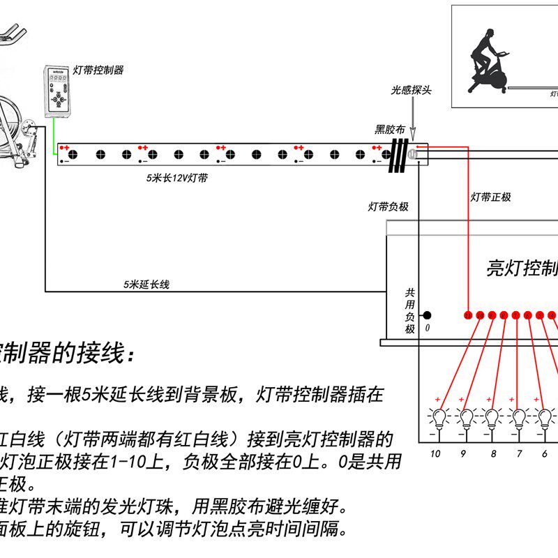 极速健身车发电车脚踏手摇动感单车自行车发电机流水灯带亮灯活动