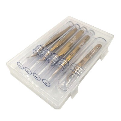 极速Pack of 5pcs Golden Vetus MCS Series Makeups Tweezers fo