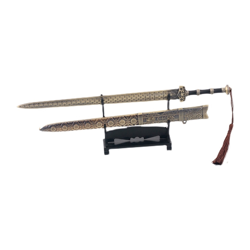 古代名剑 越王勾践剑 30CM带鞘青铜色武器模型卧薪尝胆工艺品摆饰