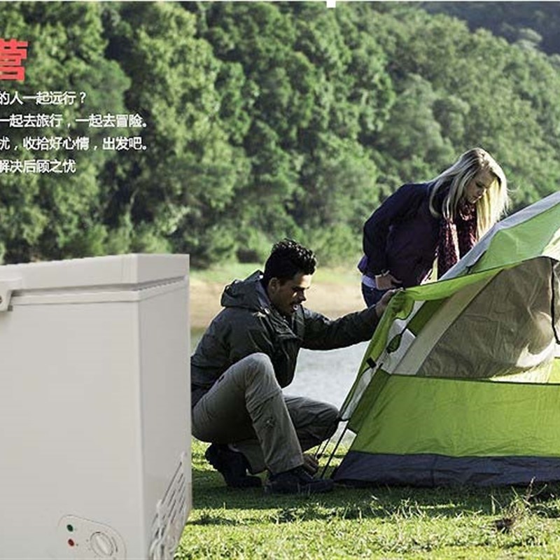 极速350升12v车载冰箱车家两用户外摆摊太阳能电瓶冷柜24v船用大
