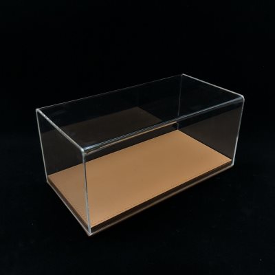 1:18汽车模型展示盒皮革底座一体成型收纳盒防尘罩压克力盒1/18盒