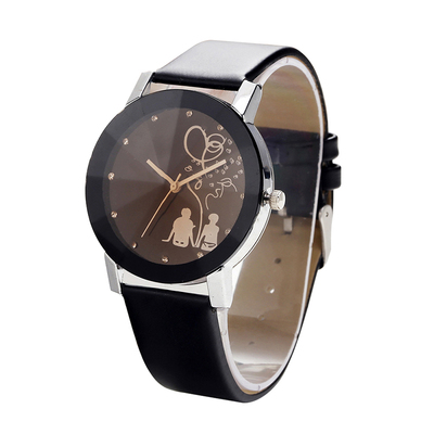 极速1 Pc Couple Watch Fashion Casual Leather Strap Quartz La