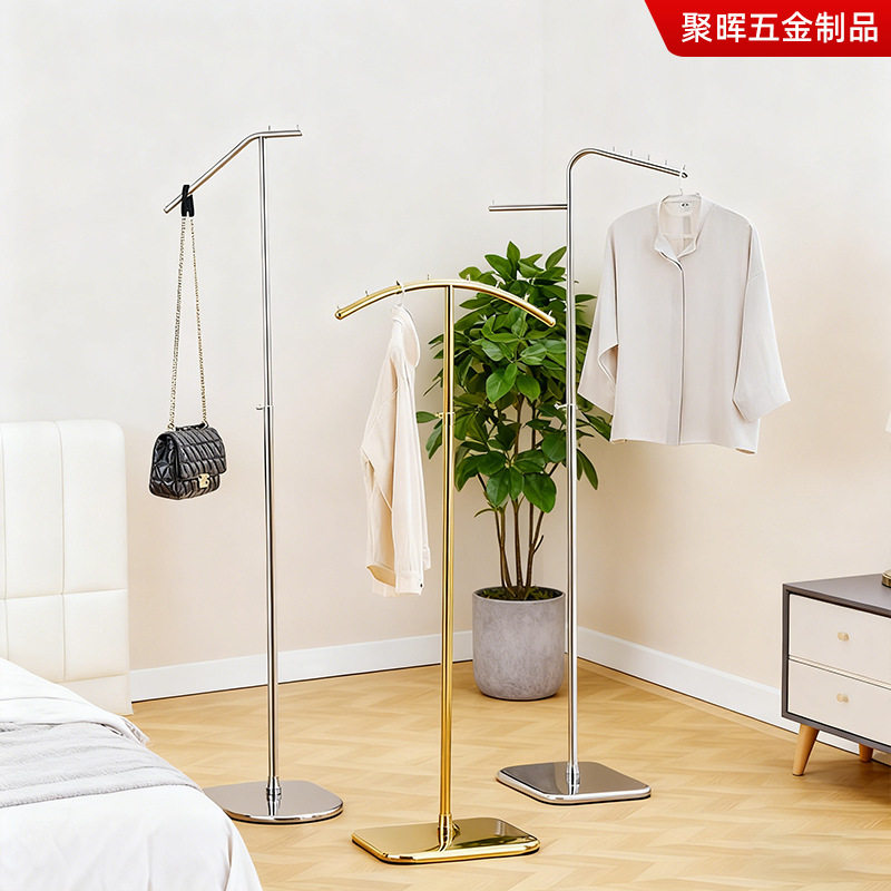 金色加厚T型落地中岛服装展示架