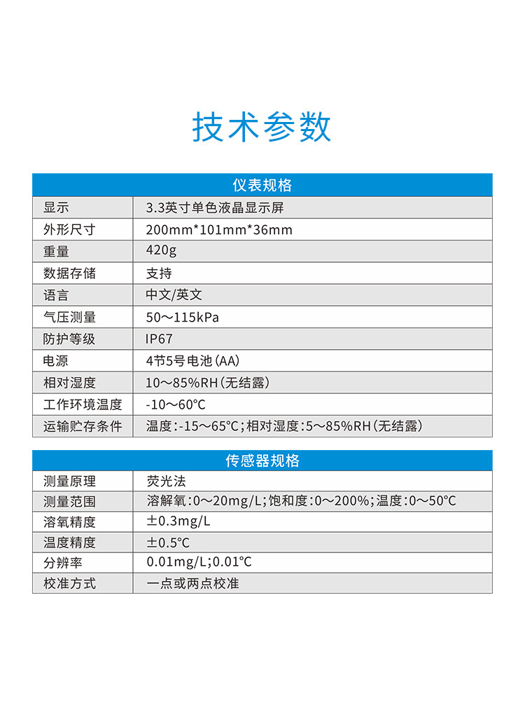 陆恒便携式荧光溶解氧检测仪曝气池污水分析溶氧仪DO含氧量测定仪