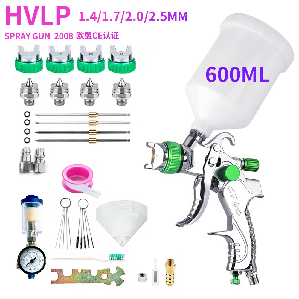 气动喷漆枪G2008口径1.4/1.7/2.0/2.5mm汽车家具油漆喷枪跨境热销